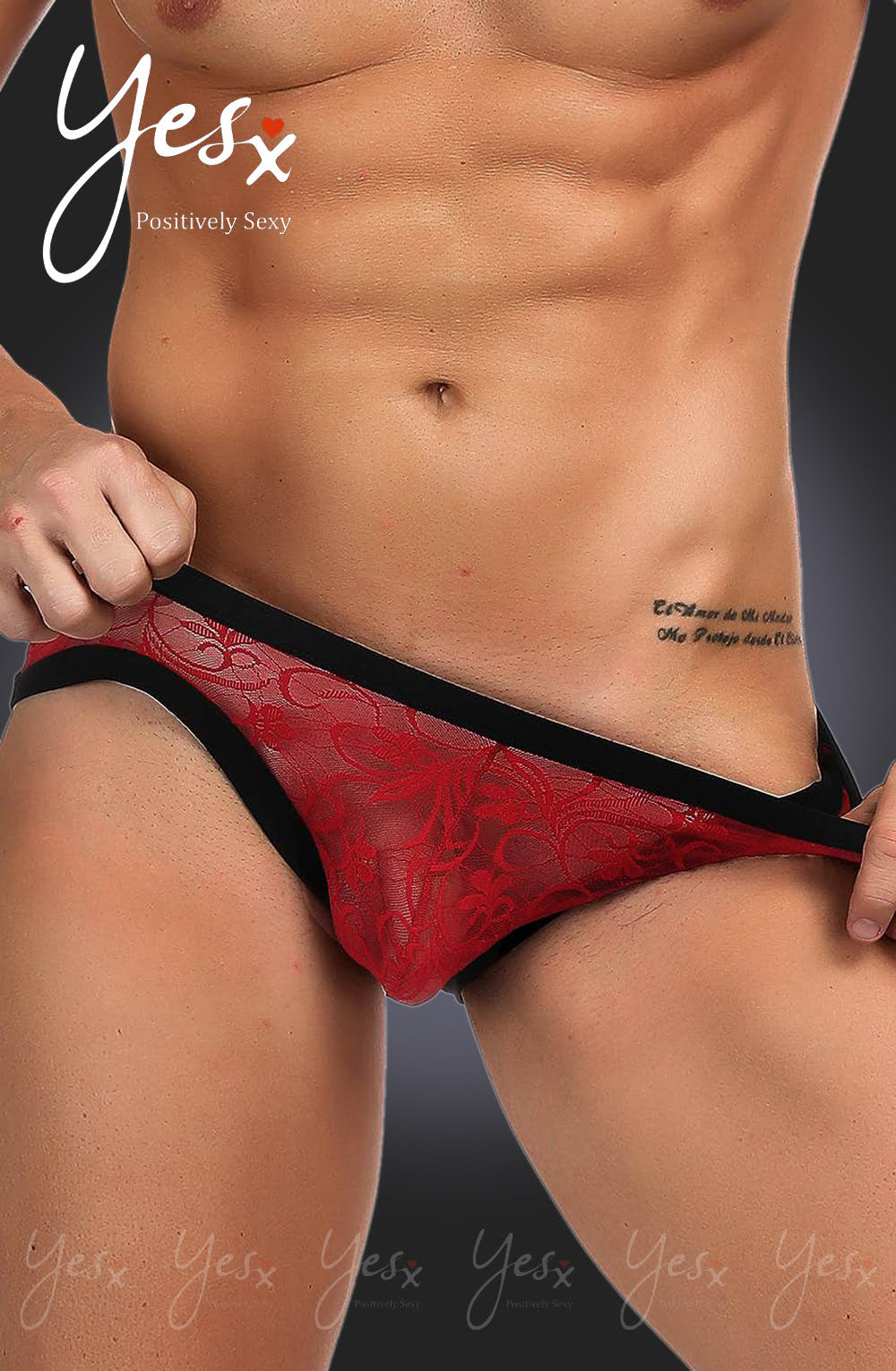 YesX YX974 Men's Brief Red/Black